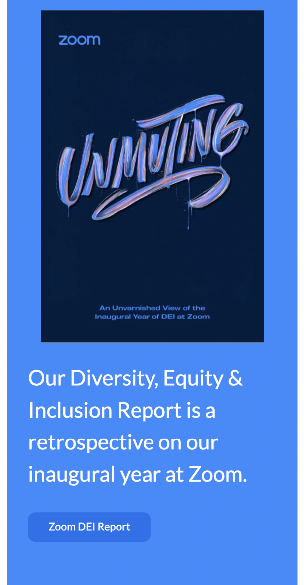 Mobile view of the Zoom Diversity, Equity & Inclusion report