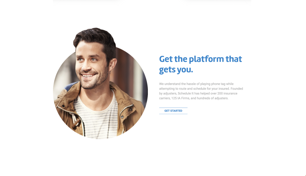 Screengrab of a smiling man with headline 'Get the platform that gets you.'