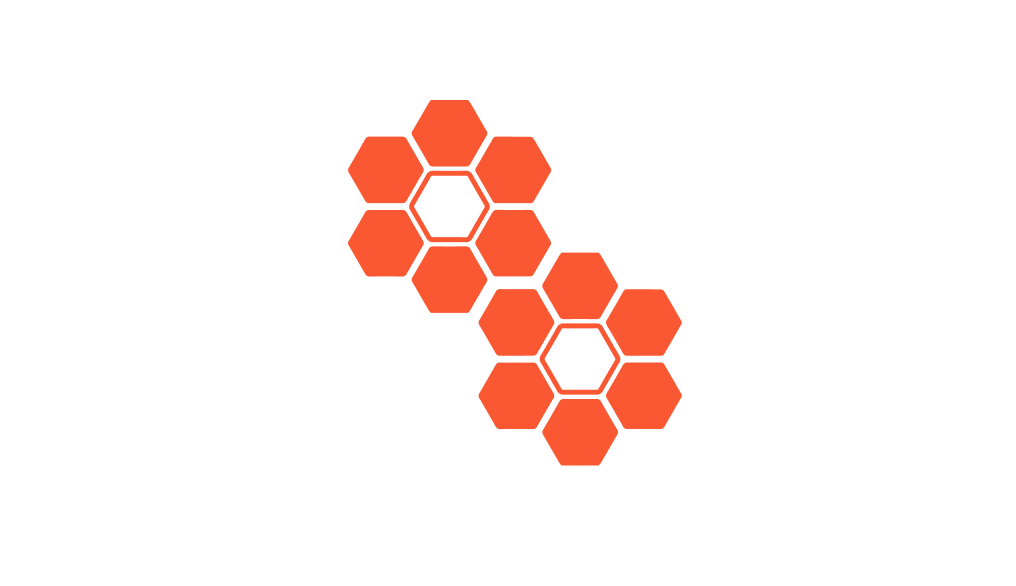 Hexagonal shapes resembling honeycomb.