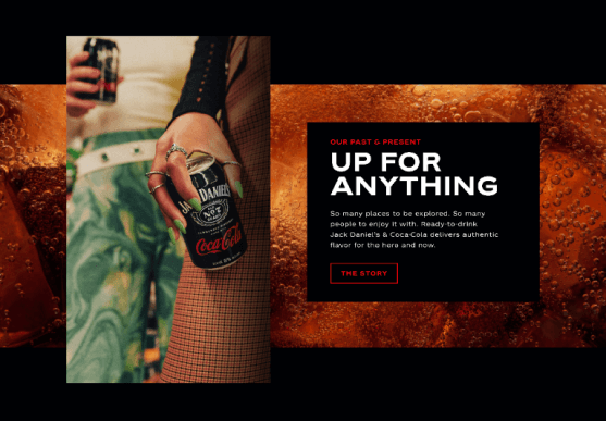 Bold brand messaging highlighting the ready-to-drink experience