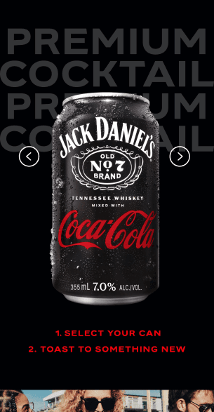 Mobile product selector with Select Your Can interactive feature