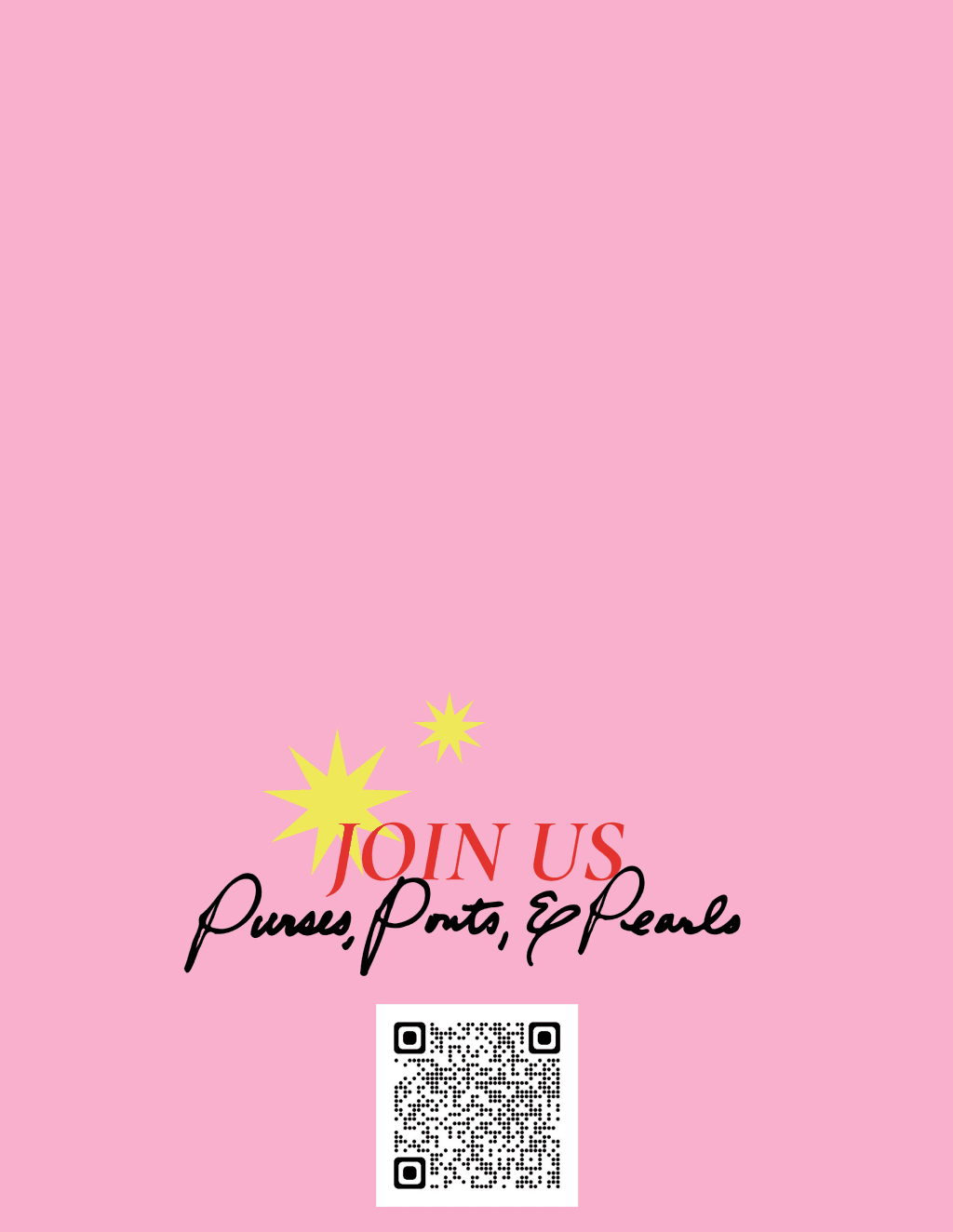 Event flyer back with QR code and registration details