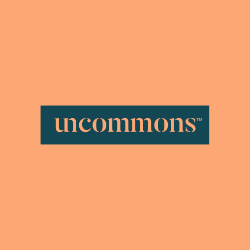 UnCommons logo on peach background with teal accent bar
