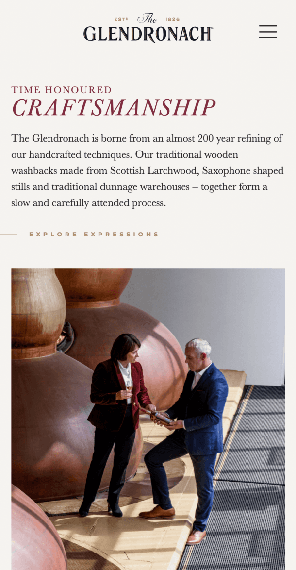 Mobile view of Time-Honoured Craftsmanship with washback imagery