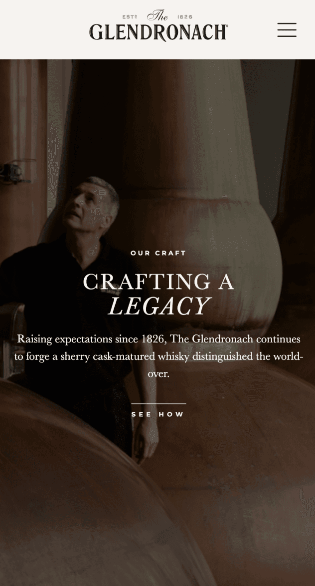 Mobile view of the Crafting a Legacy section