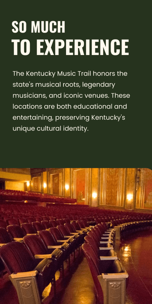 Mobile view of So Much to Experience section with historic theater interior