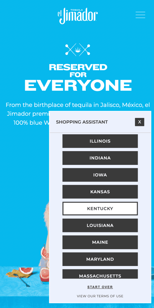 Mobile shopping assistant: state selection for localized retailer results