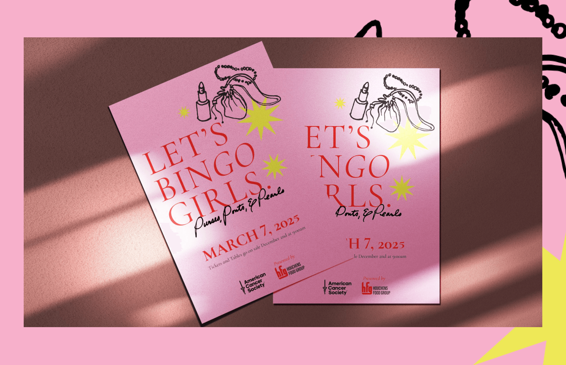 Printed event flyers mockup showcasing front and back designs
