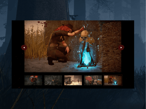 Media gallery with gameplay screenshots and character artwork