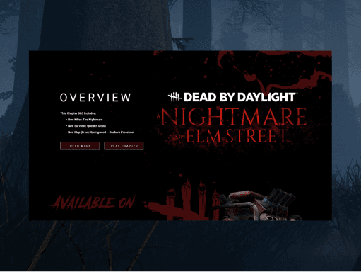 A Nightmare on Elm Street DLC overview with chapter details and platform availability