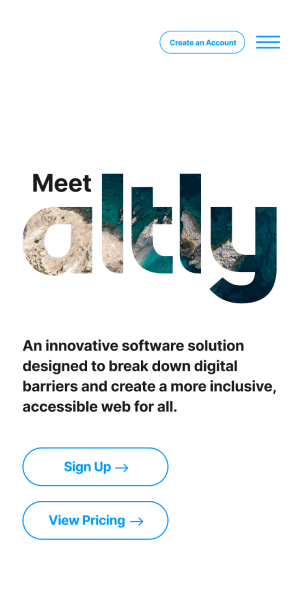 Mobile homepage with coastal imagery in the logo