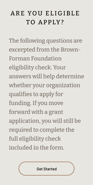 Mobile view of grant eligibility questionnaire introduction