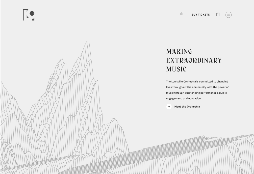 Making Extraordinary Music section with topographic line art