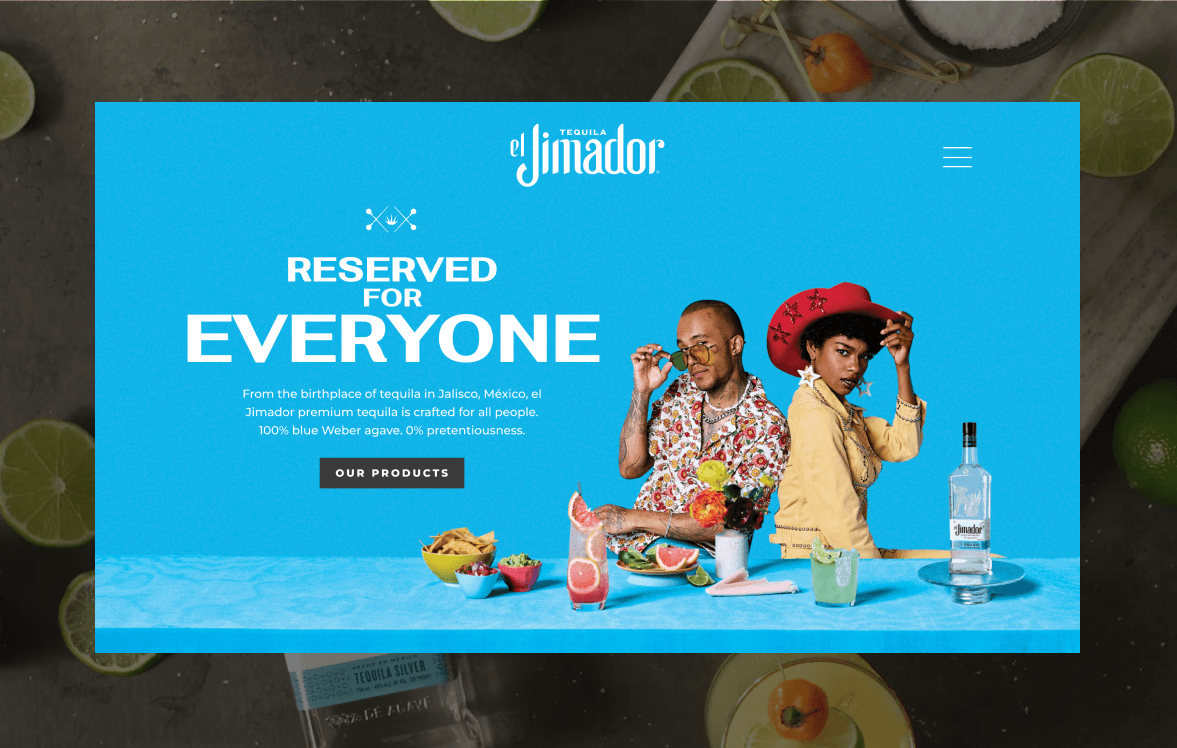 Homepage hero section featuring the ‘Reserved for Everyone’ campaign with vibrant lifestyle photography