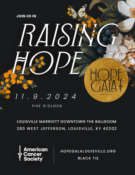 Hope Gala event invitation with venue details, date, and dress code
