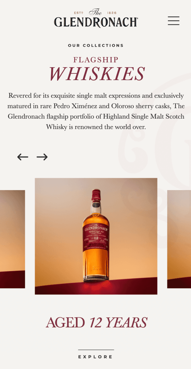 Mobile view of the Flagship Whiskies collection page