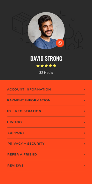 Responsive design for Guestbed showing a hauler's profile